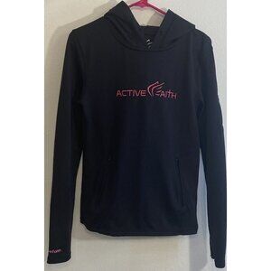 ACTIVE FAITH " In Jesus Name I Play"  Women Black Hoodie Sweatshirt Christian S